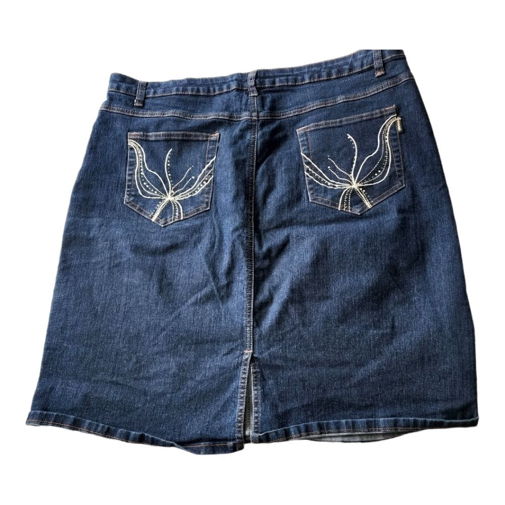 Hot Govanni Blue Jean Stretchy Mini Skirt Plus Size 20